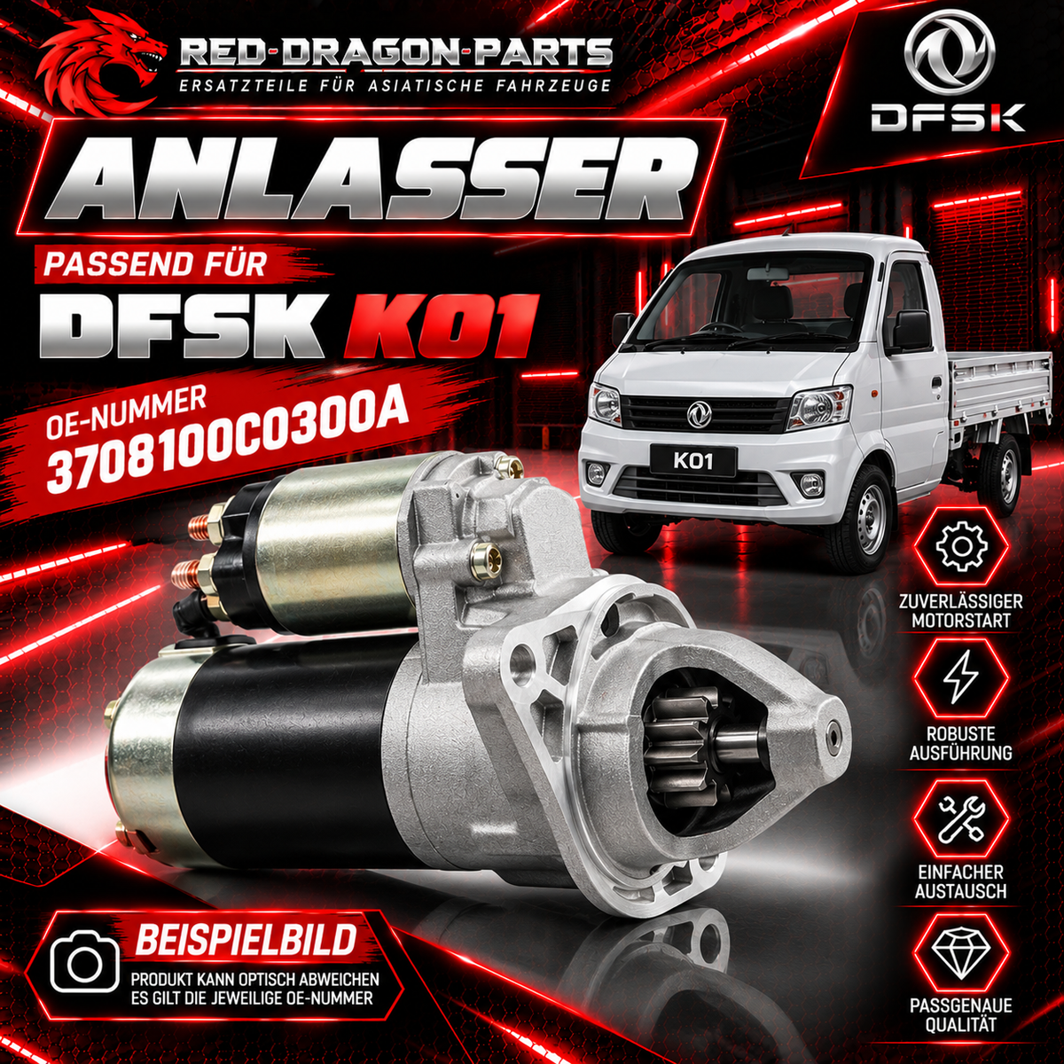 Anlasser für DFSK K01 | OE 3708100C0300A