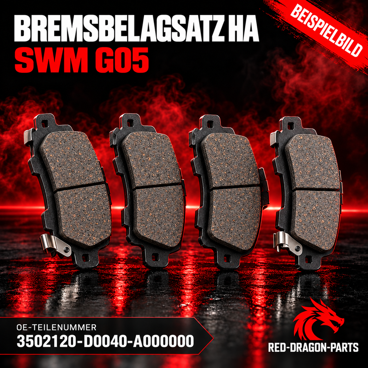 Bremsbelagssatz Hinterachse für SWM G05 | OE 3502120-D0040-A000000