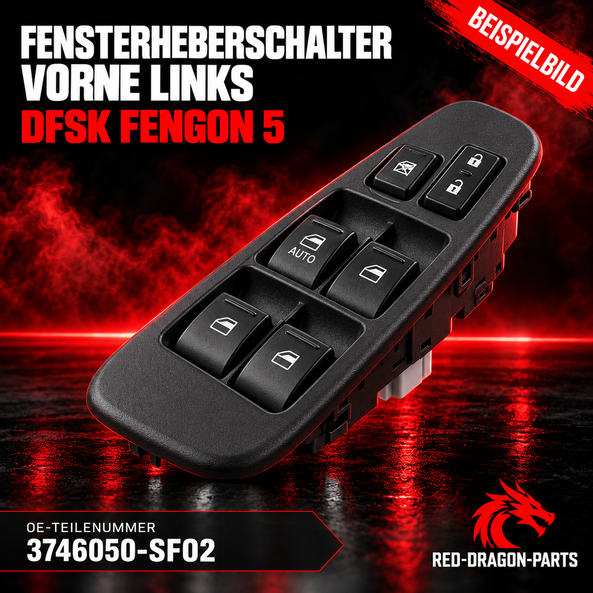Window regulator switch DFSK Fengon 5 – Driver side (FL) – Original part