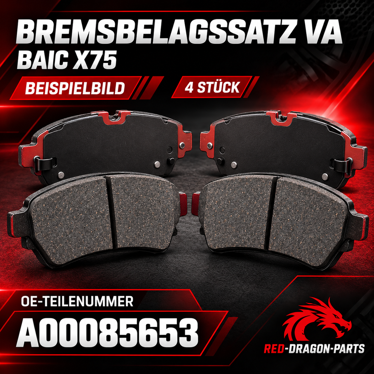 Bremsbeläge vorne für BAIC X75, Satz | A00085653