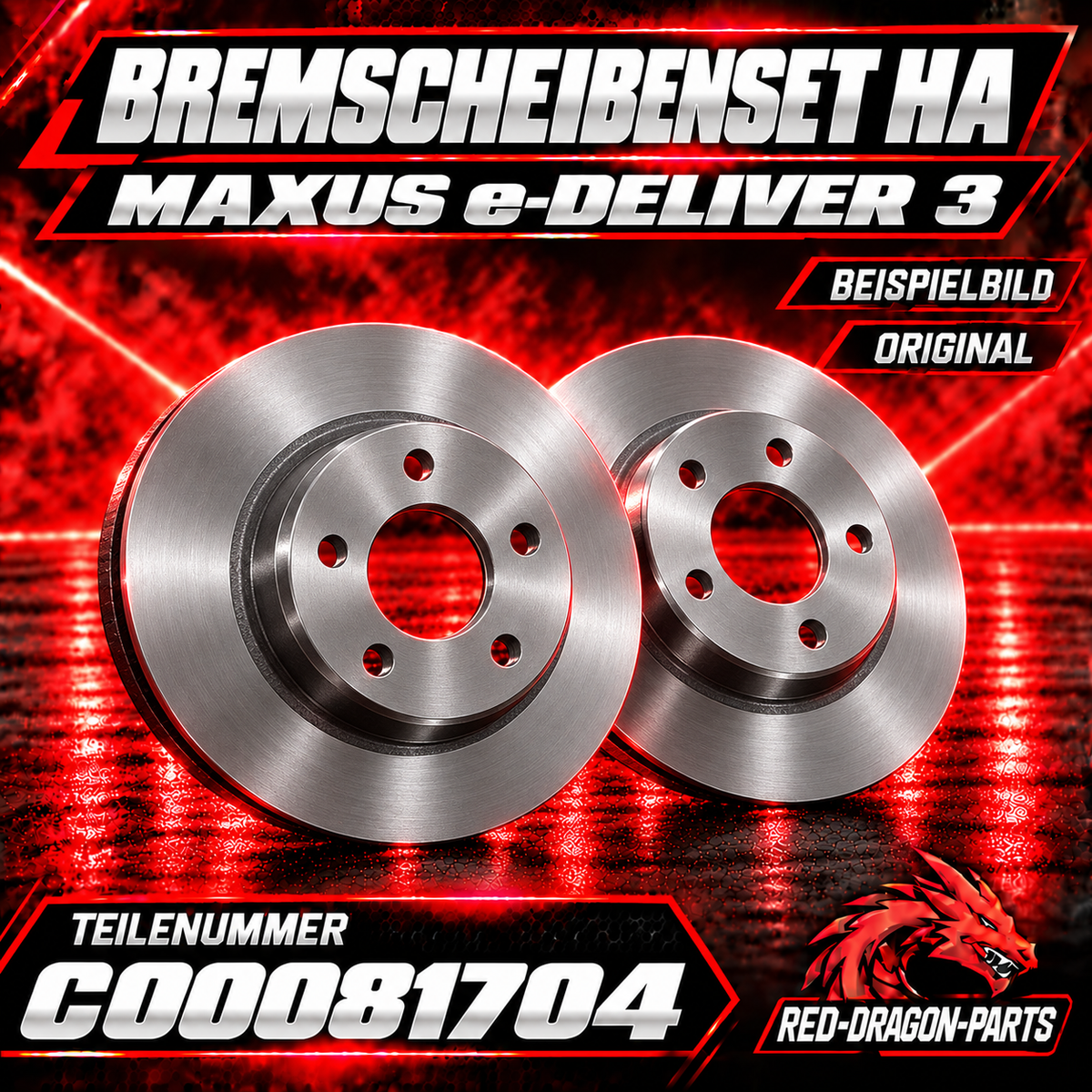 Bremsscheibenset hinten für MAXUS eDeliver 3 | C00081704