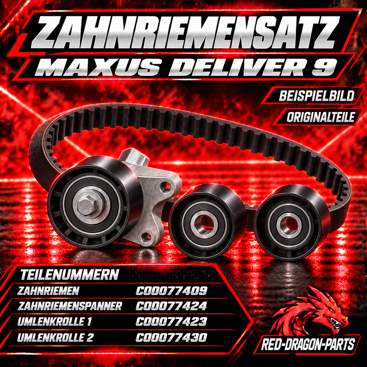 Zahnriemensatz MAXUS Deliver 9 Diesel | Riemen, Spanner & 2 Rollen