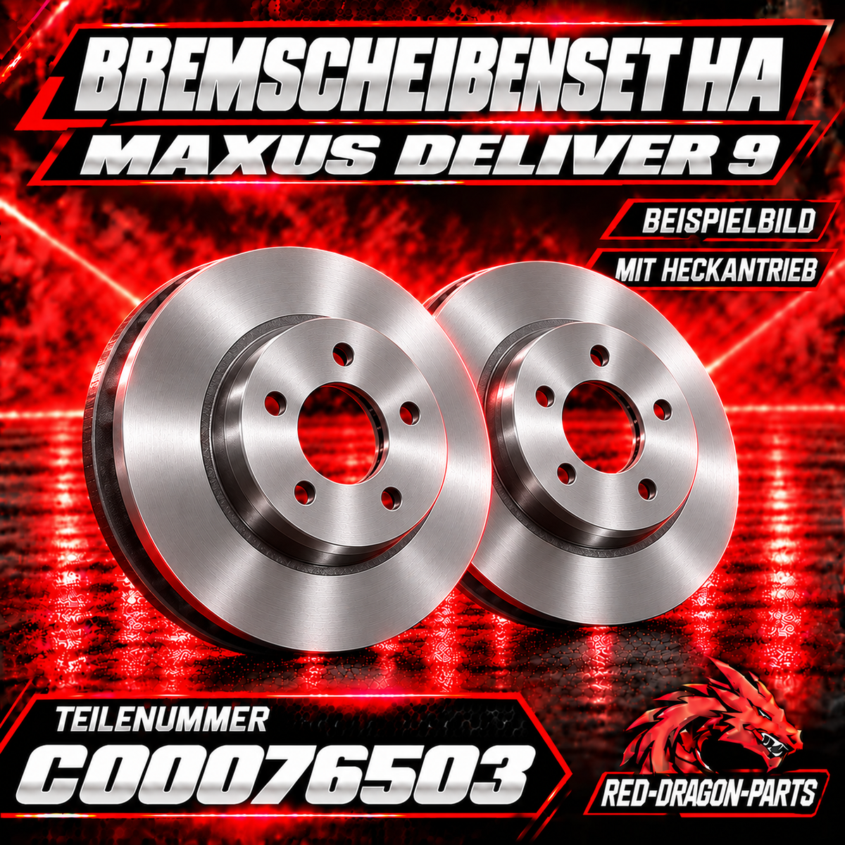 Bremsscheibenset hinten MAXUS Deliver 9 Heckantrieb | C00076503