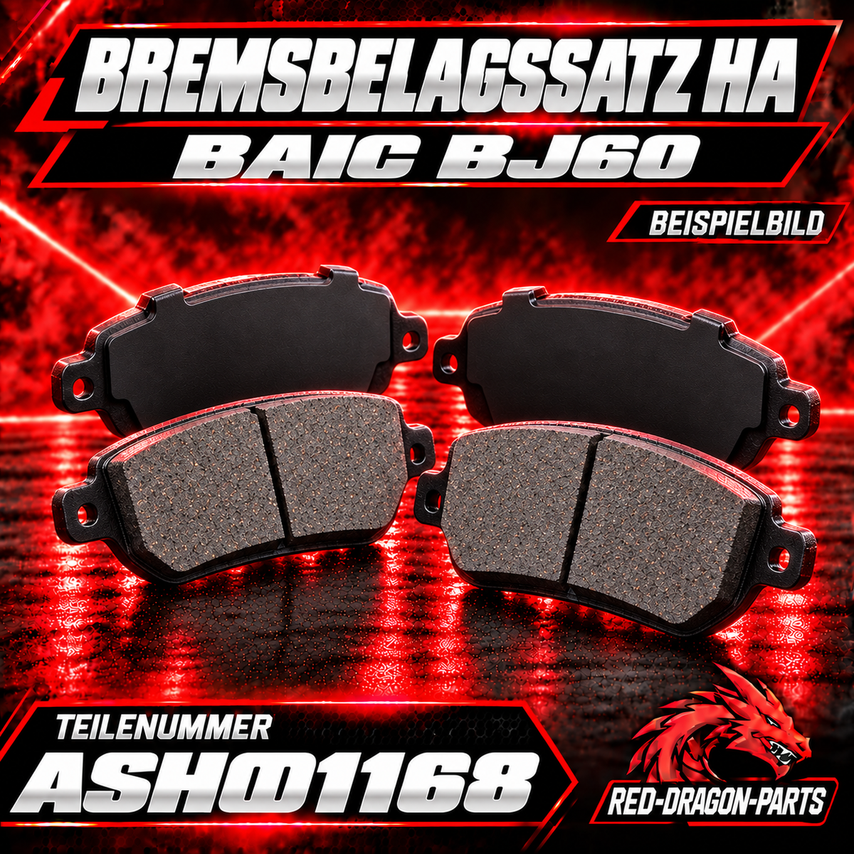 Bremsbelagssatz hinten für BAIC BJ60 | ASH001168