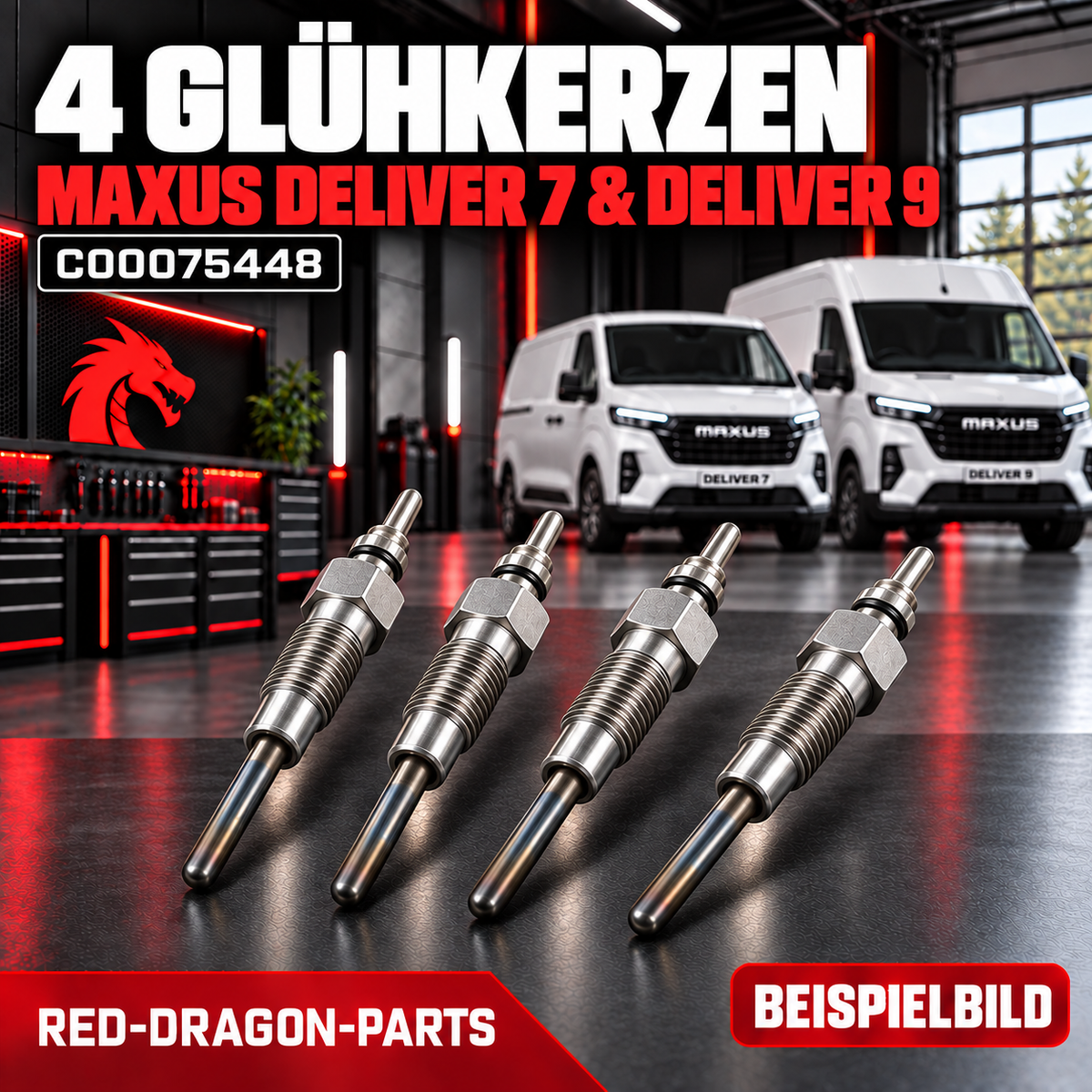 4 Glühkerzen Maxus Deliver 7 & 9 Diesel – C00075448