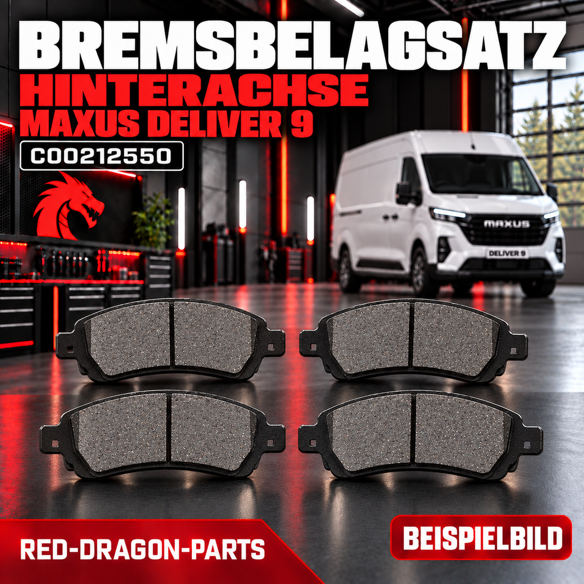 Bremsbeläge Hinterachse Maxus Deliver 9 – C00212550
