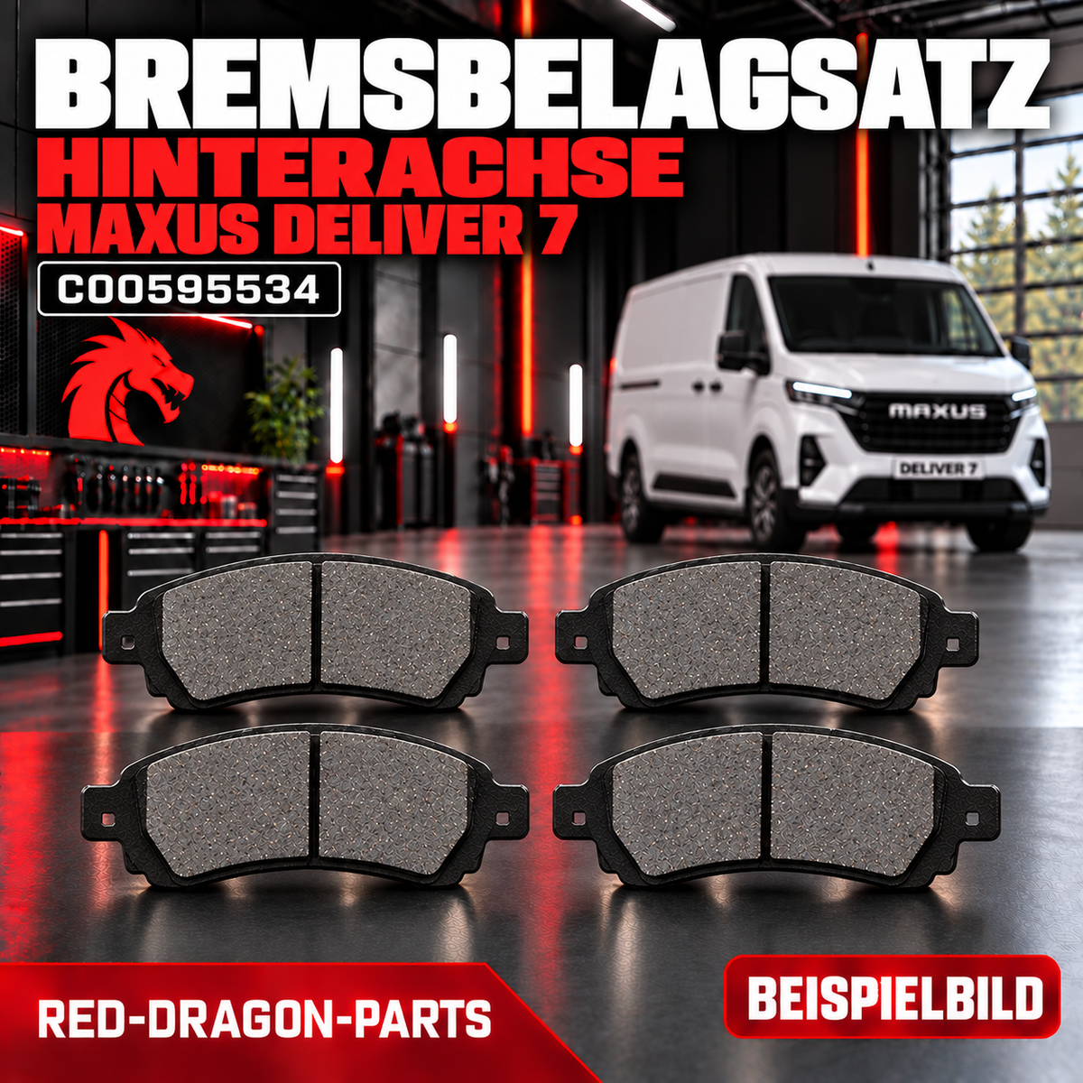 Bremsbeläge Hinterachse Maxus Deliver 7 – C00595534