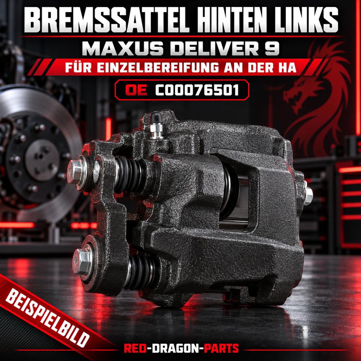 Bremssattel hinten links MAXUS Deliver 9, Einzelbereifung | C00076501