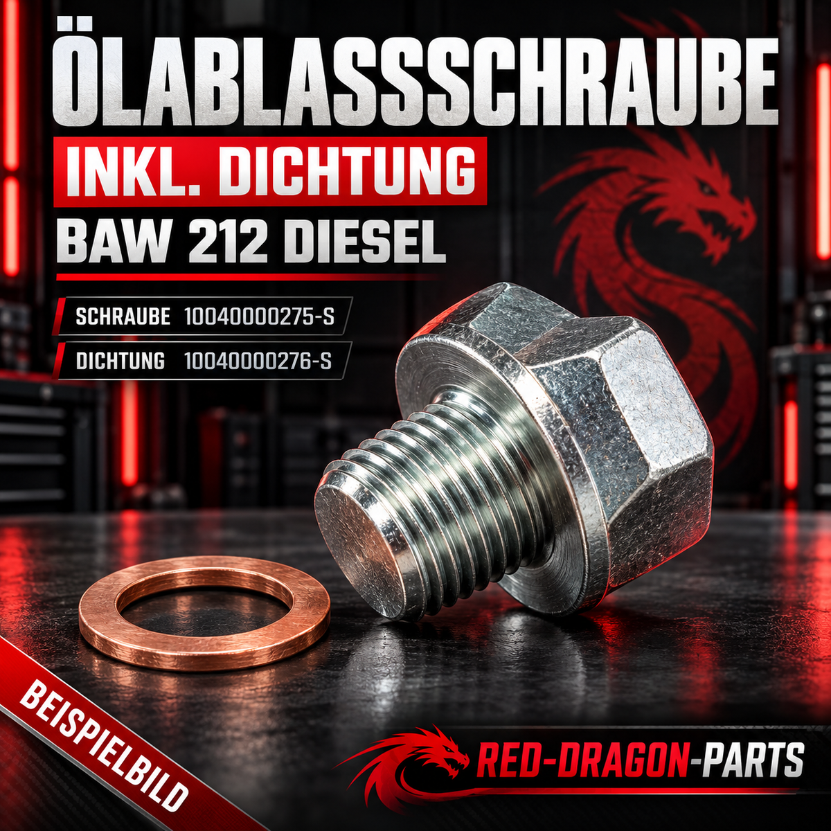 Ölablassschraube mit Dichtung für BAW 212 Diesel | 10040000275-S