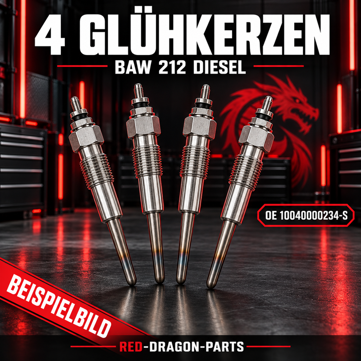 Glühkerzen-Set für BAW 212 Diesel, 4 Stück | 10040000234-S