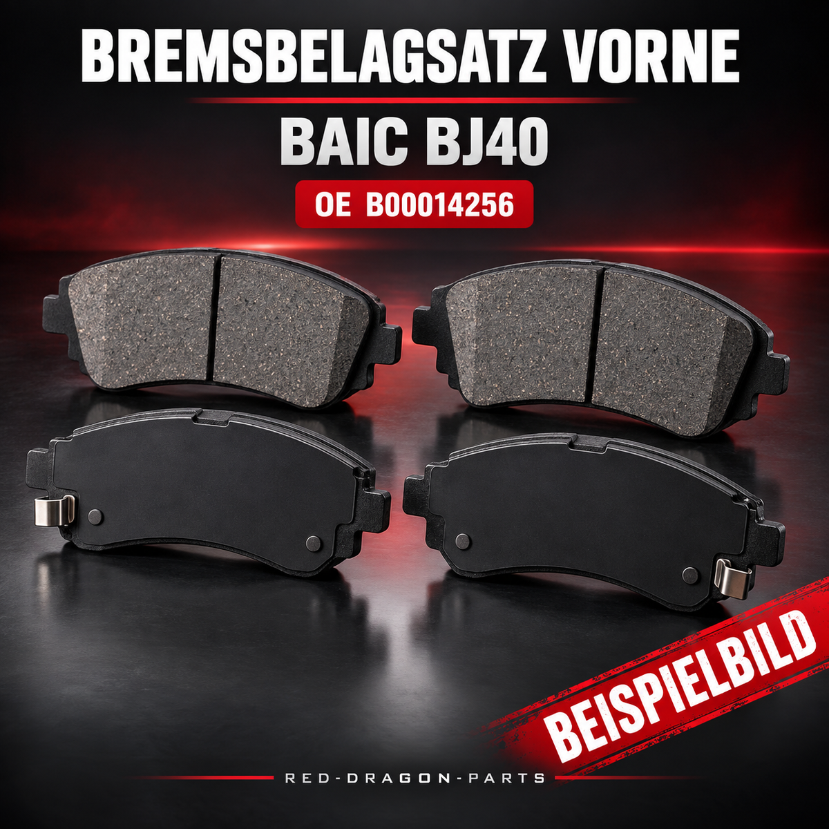 Bremsbelagssatz vorne für BAIC BJ40 | 4 Beläge | OE B00014256