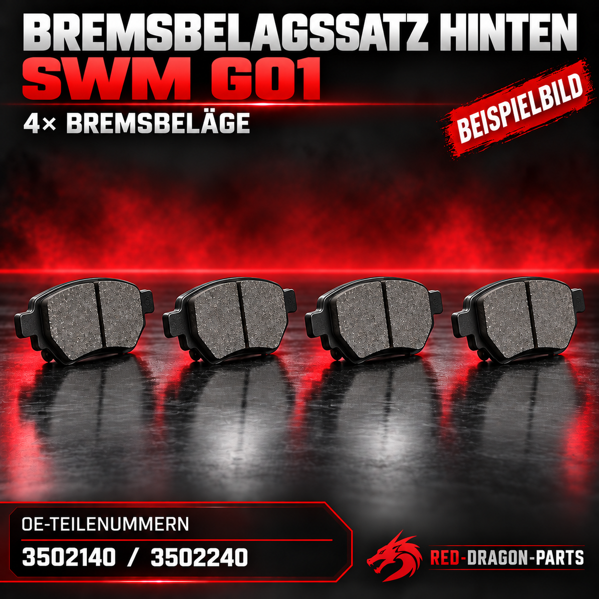 Bremsbeläge hinten für SWM G01 | 4 Stück | 3502140 / 3502240