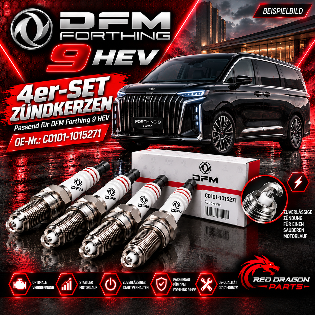 4er-Set Zündkerzen DFM Forthing 9 HEV | C0101-1015271