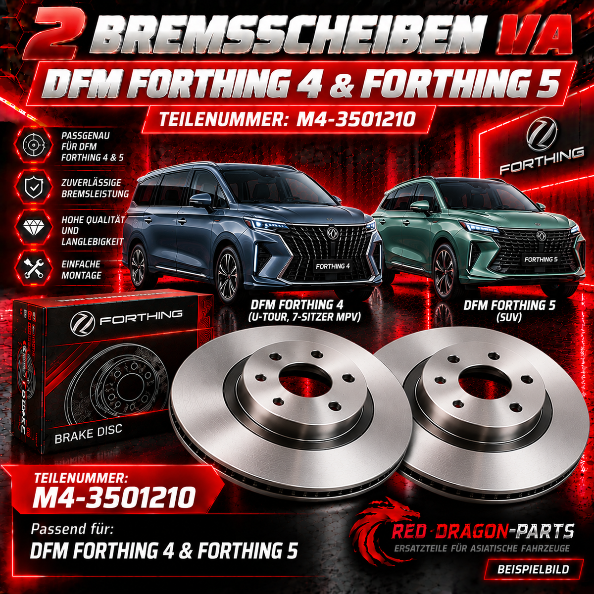 2 Bremsscheiben Vorderachse DFM Forthing 4 & 5 – M4-3501210