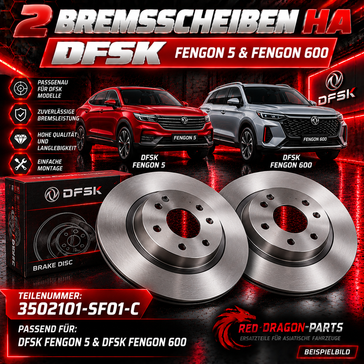 2 remschijven HA DFSK Fengon 5