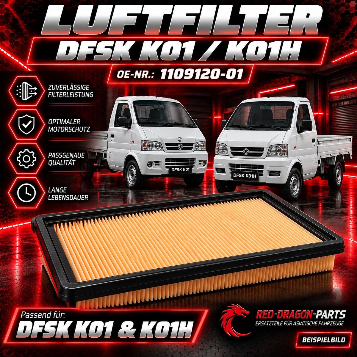 Luftfilter für DFSK K01 / K01H – OE 1109120-01