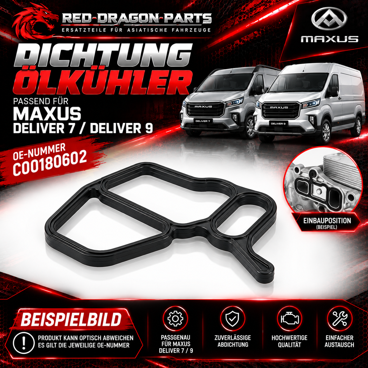 Ölkühler-Dichtung für MAXUS Deliver 7 / Deliver 9 – OE C00180602