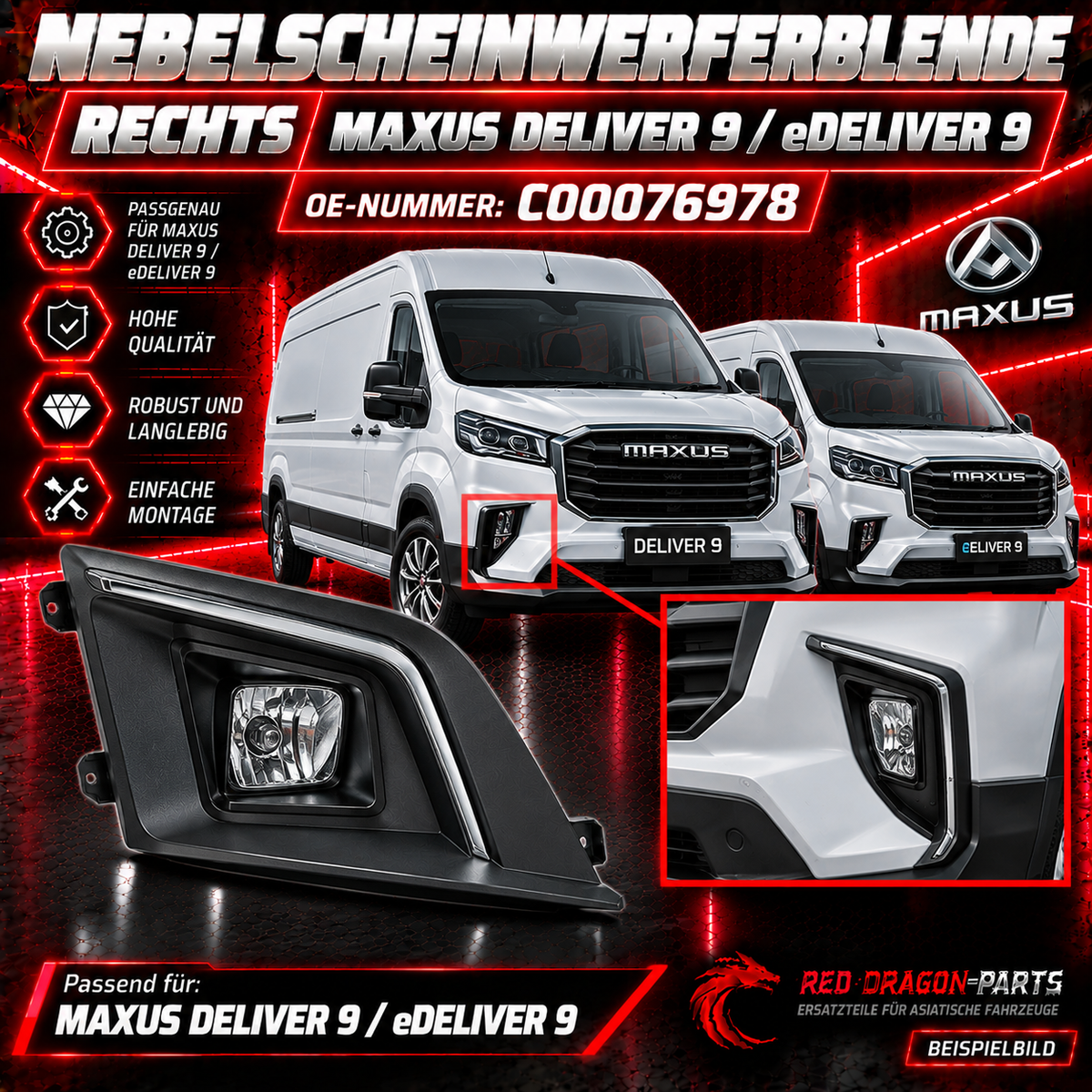 Nebelscheinwerferblende vorne rechts MAXUS Deliver 9 / eDeliver 9 – C00076978