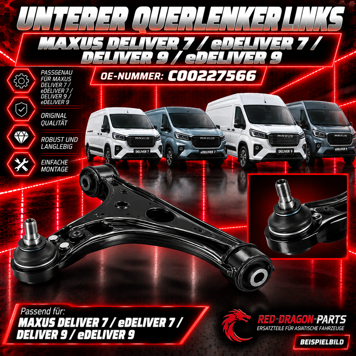 Querlenker unten links MAXUS Deliver 7 / 9 & eDeliver 7 / 9 – OE C00227566
