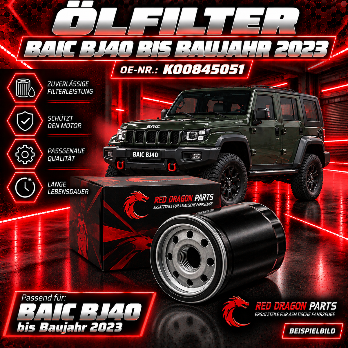 Ölfilter für BAIC BJ40 bis Baujahr 2023 – OE K00845051