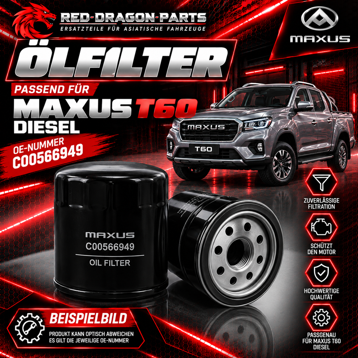 Ölfilter für MAXUS T60 Diesel | OE C00566949