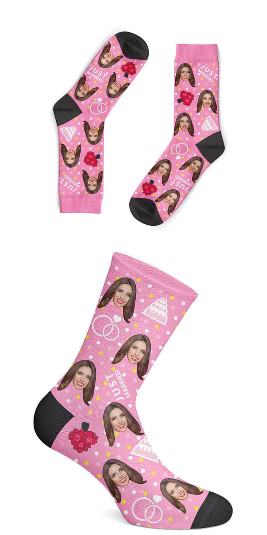 Personalisierte Hochzeitssocken - Just Married - Sie