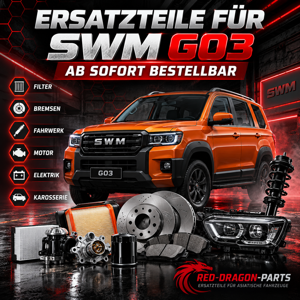 Ersatzteile für den SWM G03 ab sofort bestellbar