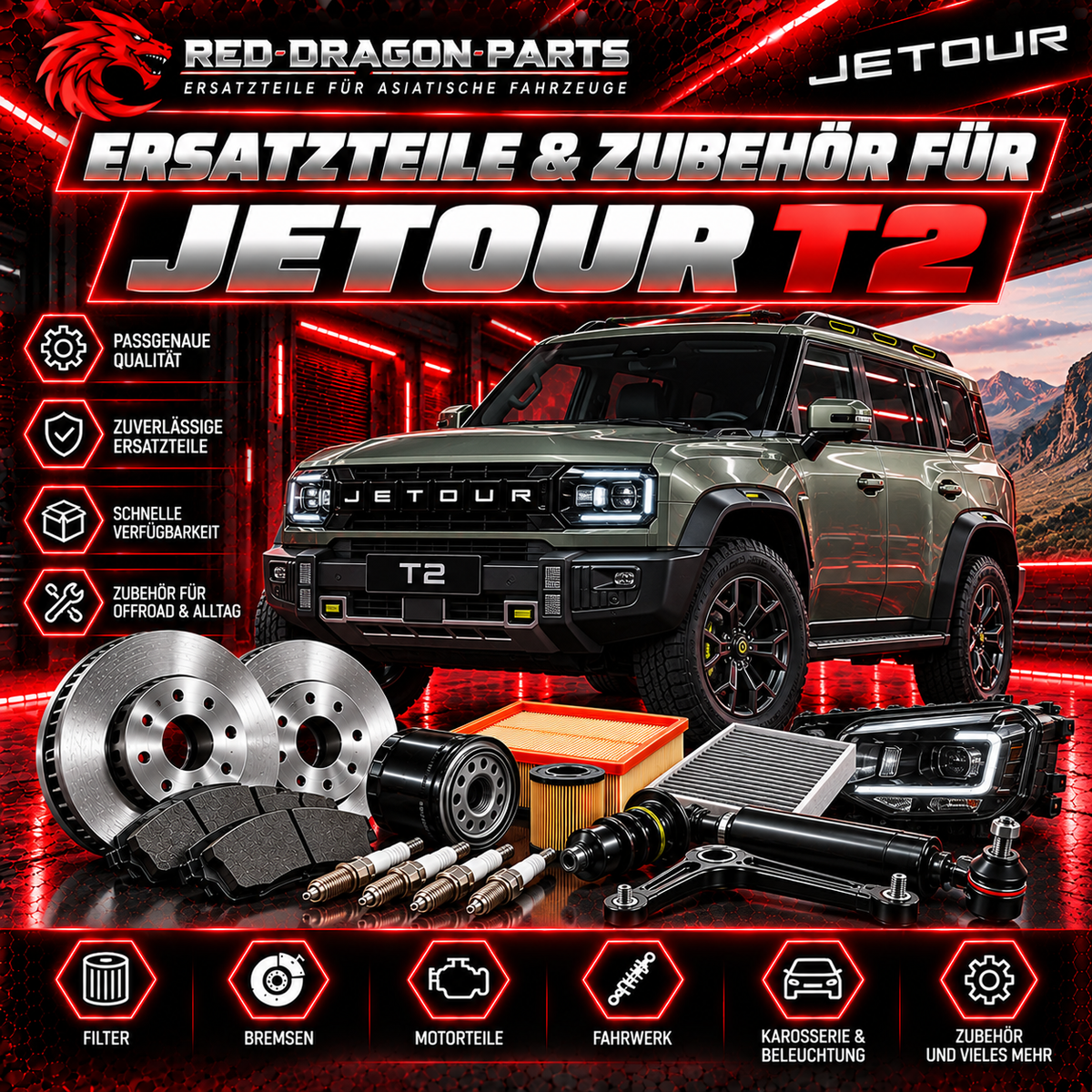 Jetour T2 Ersatzteile & Zubehör