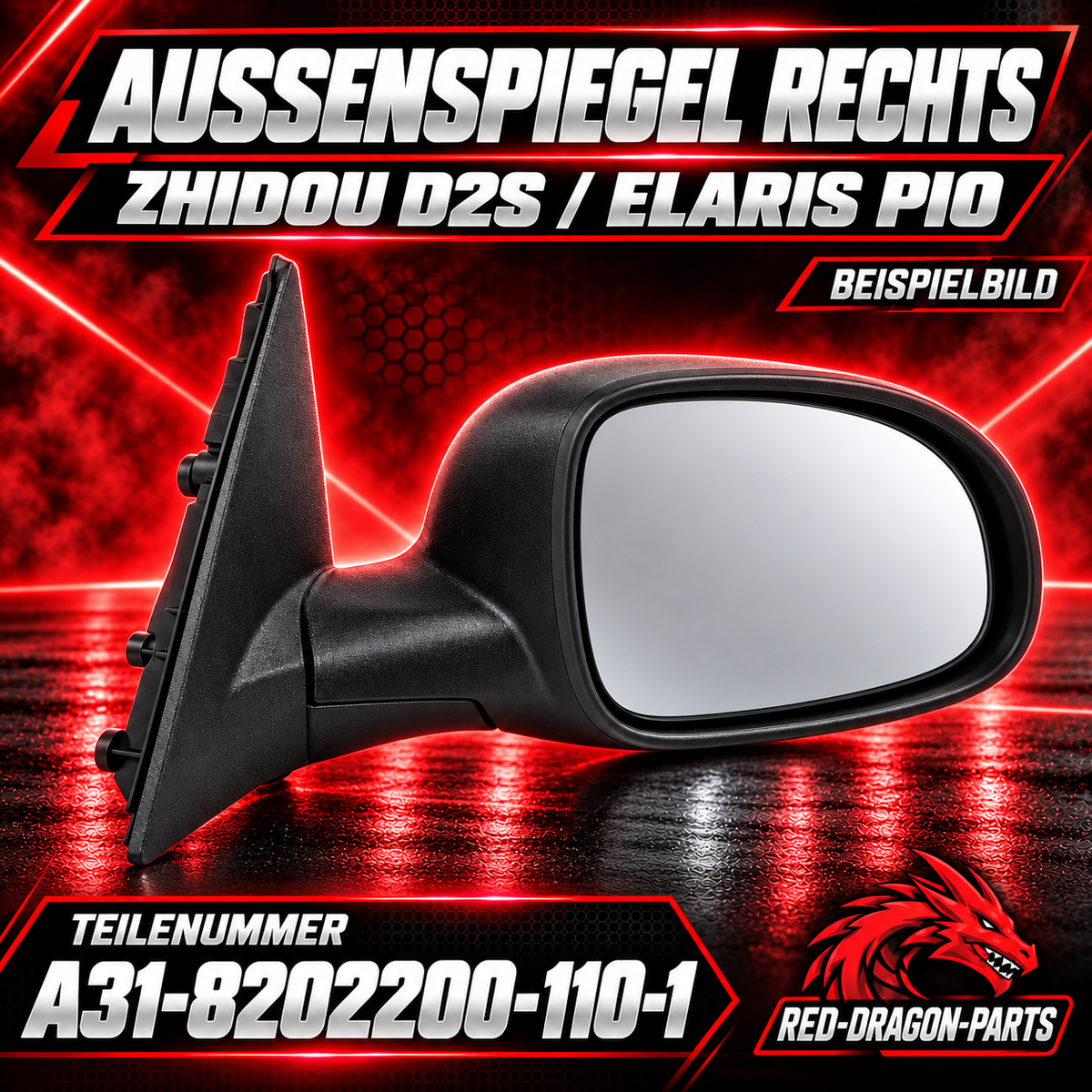 Außenspiegel rechts Zhidou D2S / Elaris Pio – OE A31-8202200-110-1