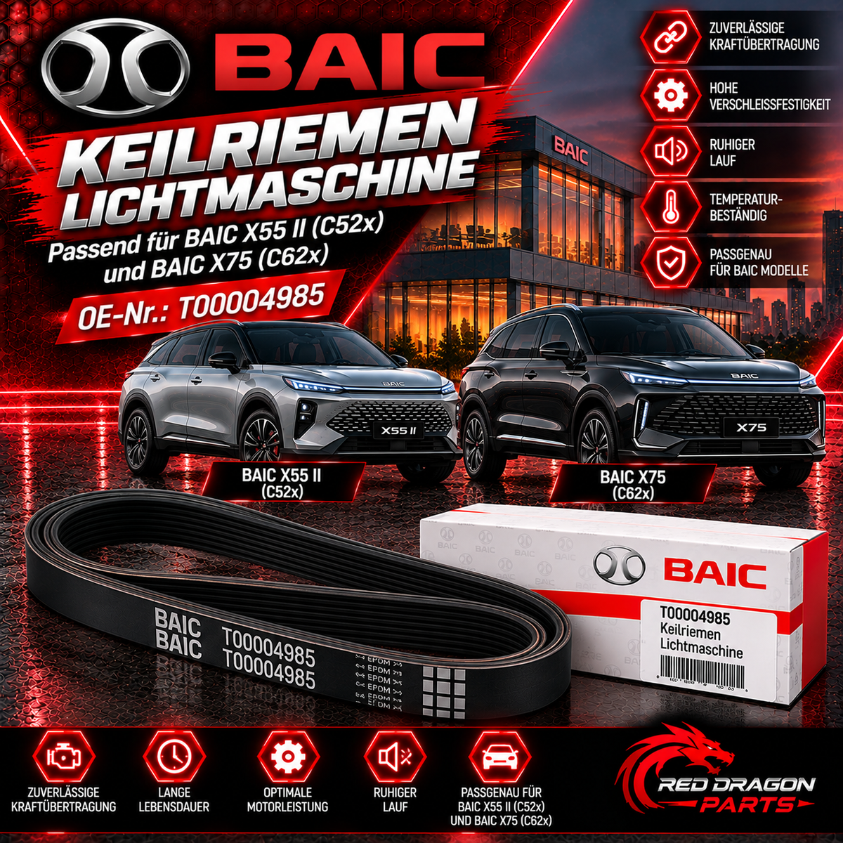 V-belt alternator BAIC X55 II Luxury (C52x)