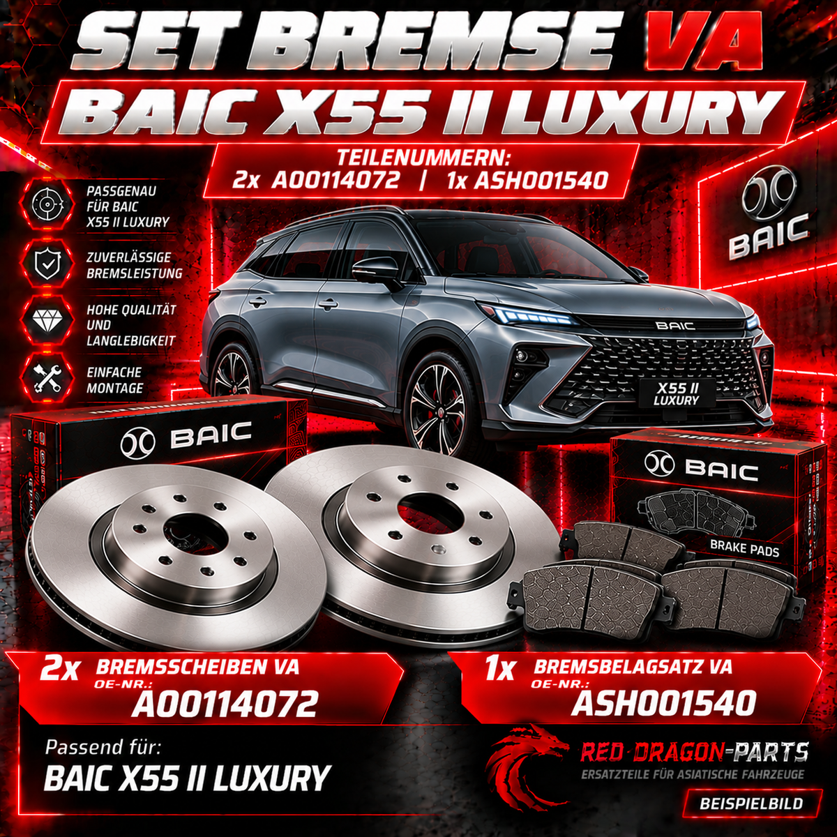 Set brake VA BAIC X55 II Luxury