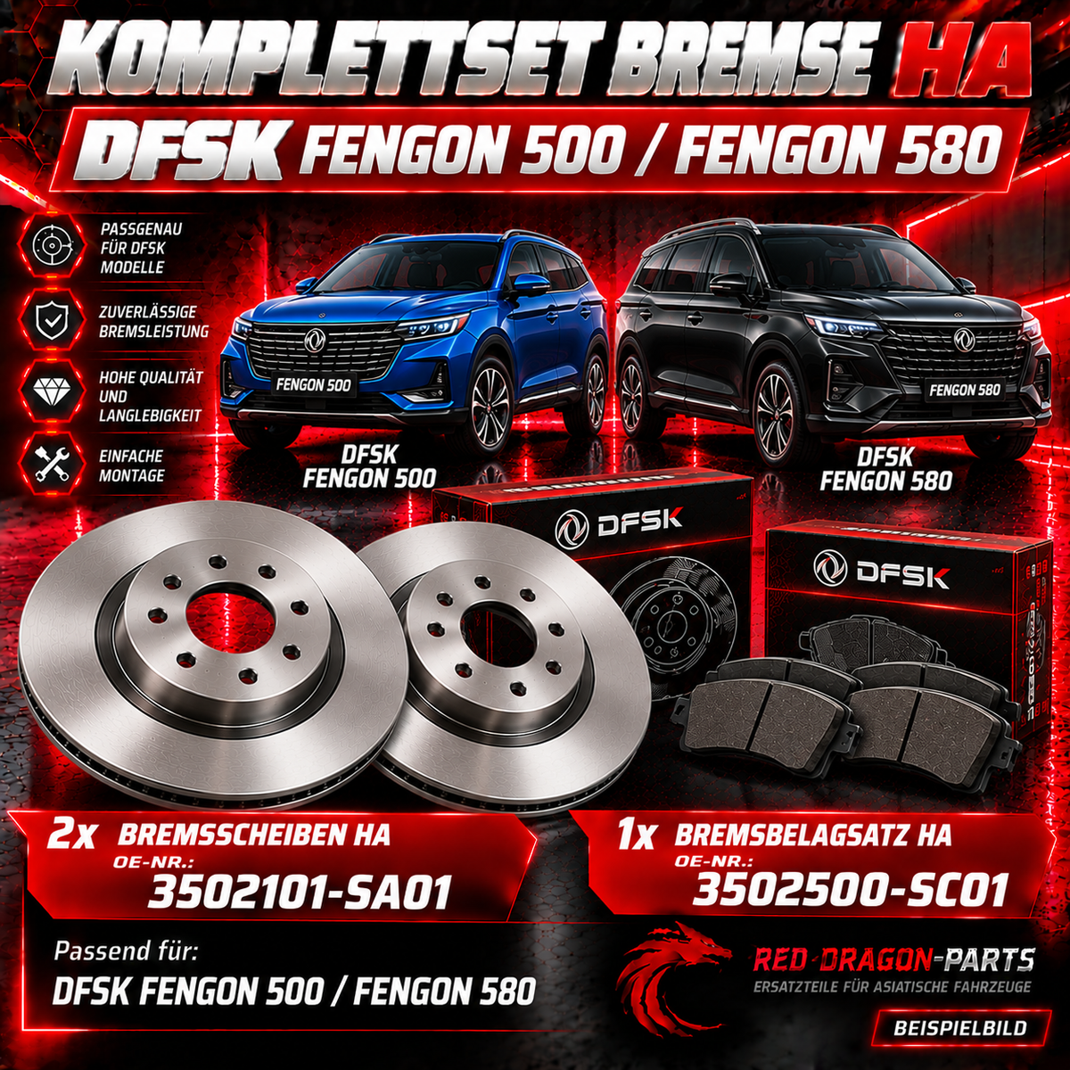 Complete brake set HA DFSK Fengon 500