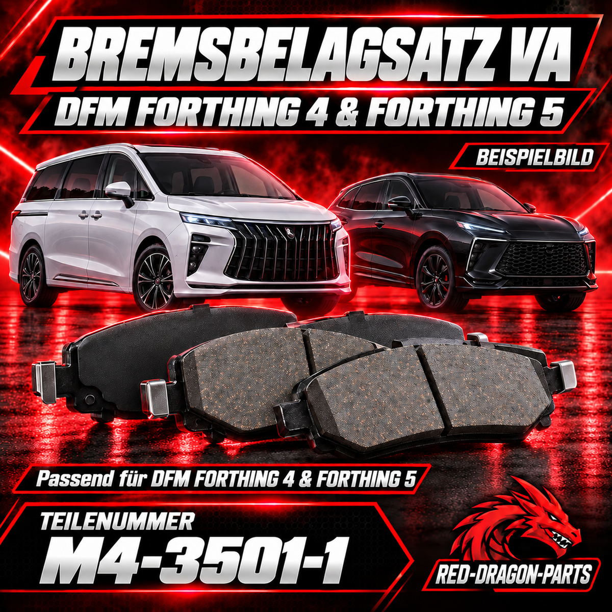 Bremsbelagssatz Vorderachse DFM Forthing 4 & 5 – M4-3501-1