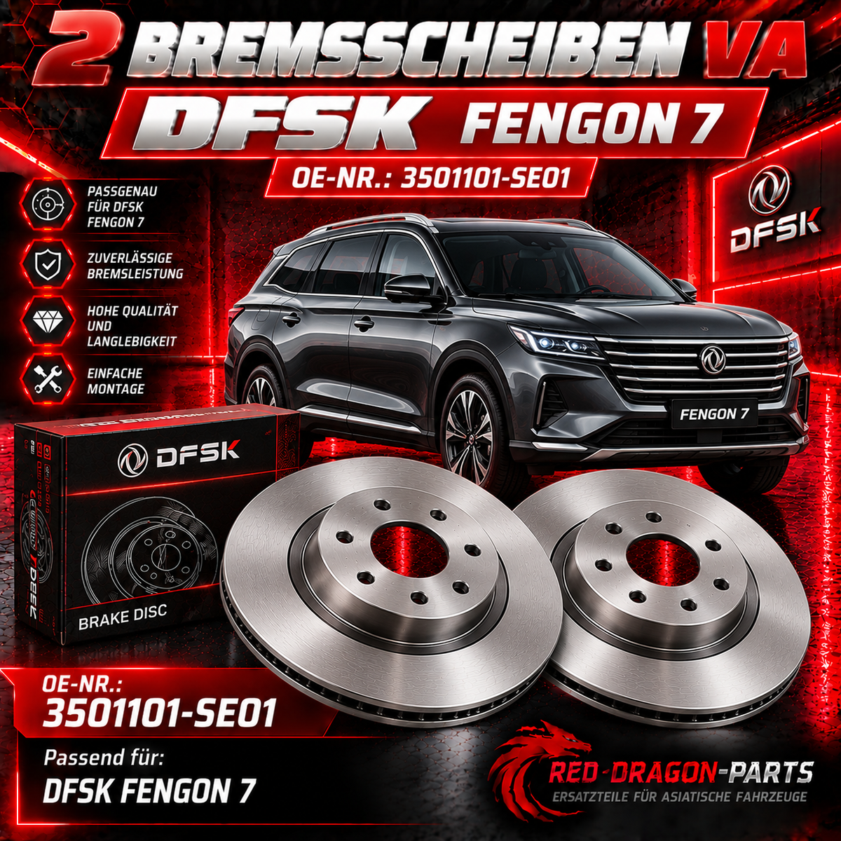 2 brake discs VA DFSK Fengon 7