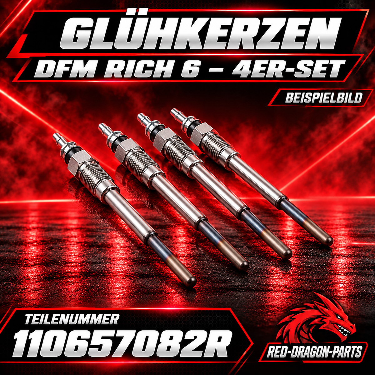 Glühkerzen-Set für DFM Rich 6 Diesel, 4 Stück | 110657082R