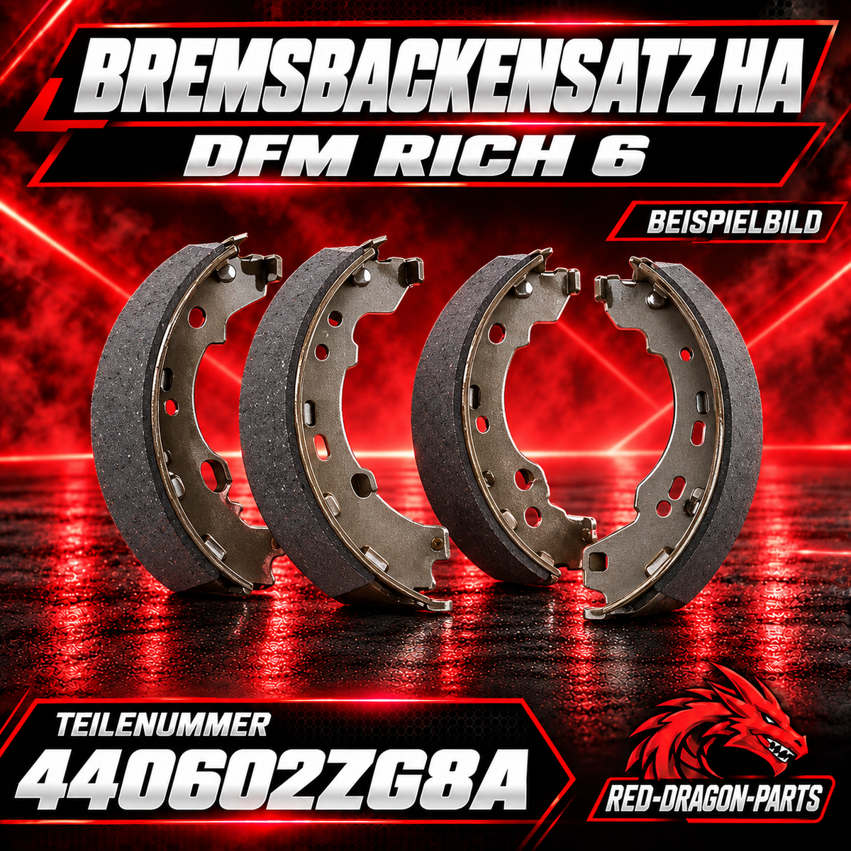 Bremsbackensatz hinten für DFM Rich 6, 4 Stück | 440602ZG8A