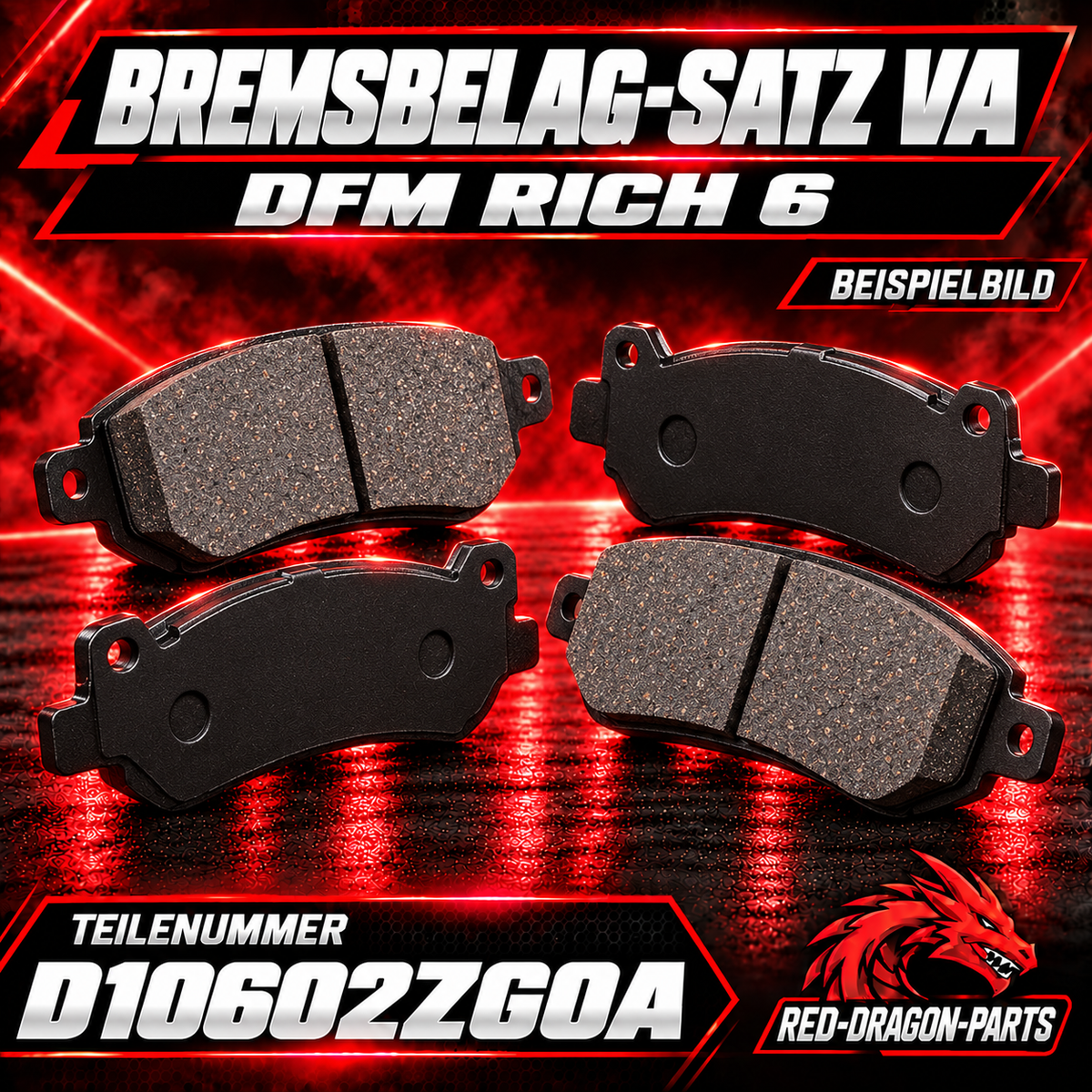 Bremsbeläge vorne für DFM Rich 6, 4er-Satz | D10602ZG0A