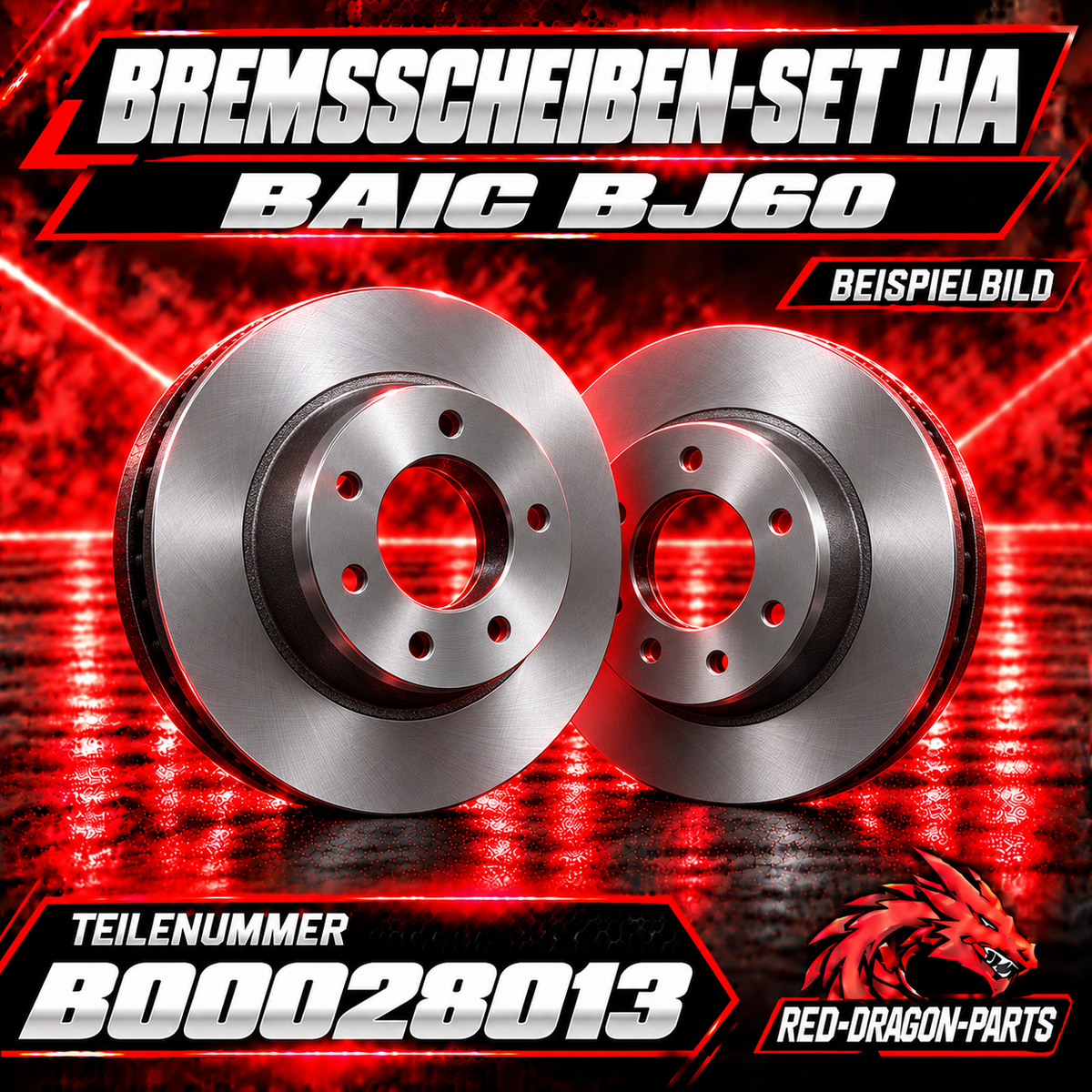 Bremsscheibenset hinten für BAIC BJ60 | B00028013