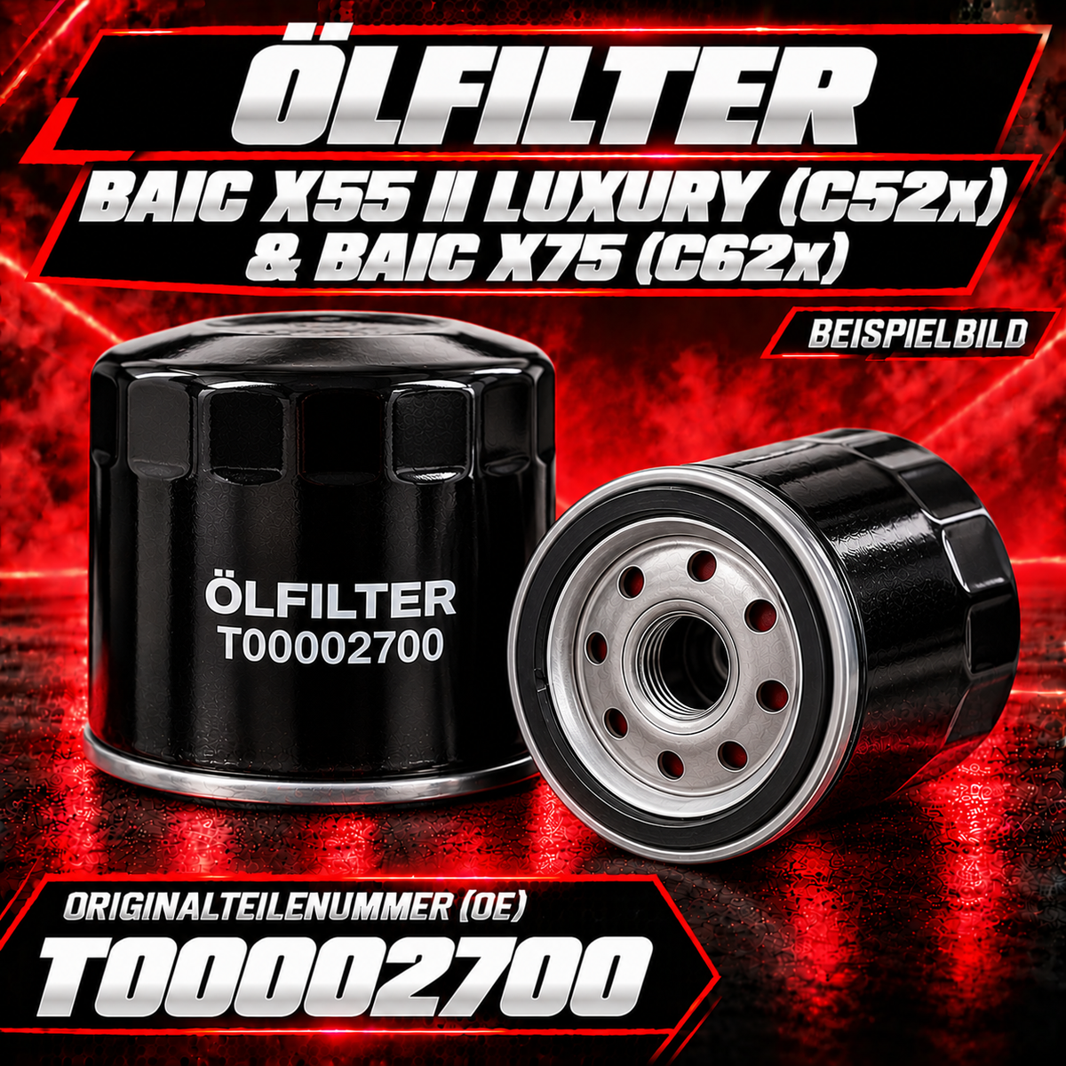 Oliefilter BAIC X55 II Luxe (C52x) &amp; BAIC X75 (C62x)