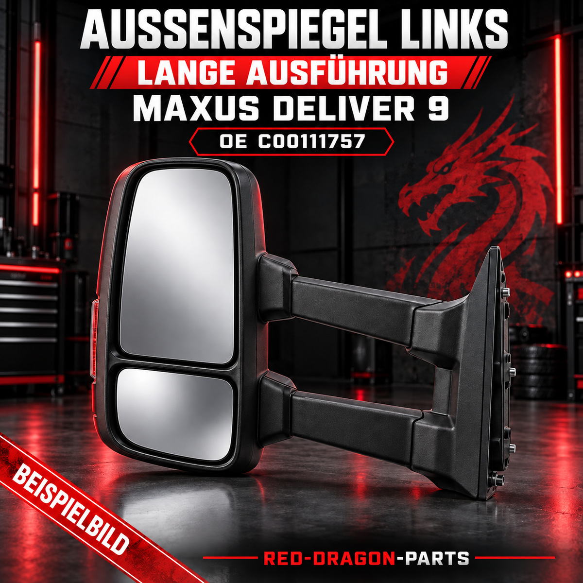 Außenspiegel links lang, beheizt für MAXUS Deliver 9 | C00111757