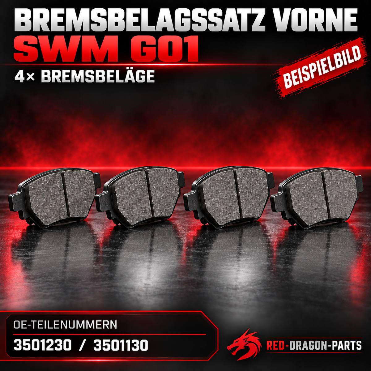 Bremsbeläge vorne für SWM G01 | 4 Stück | 3501230 / 3501130