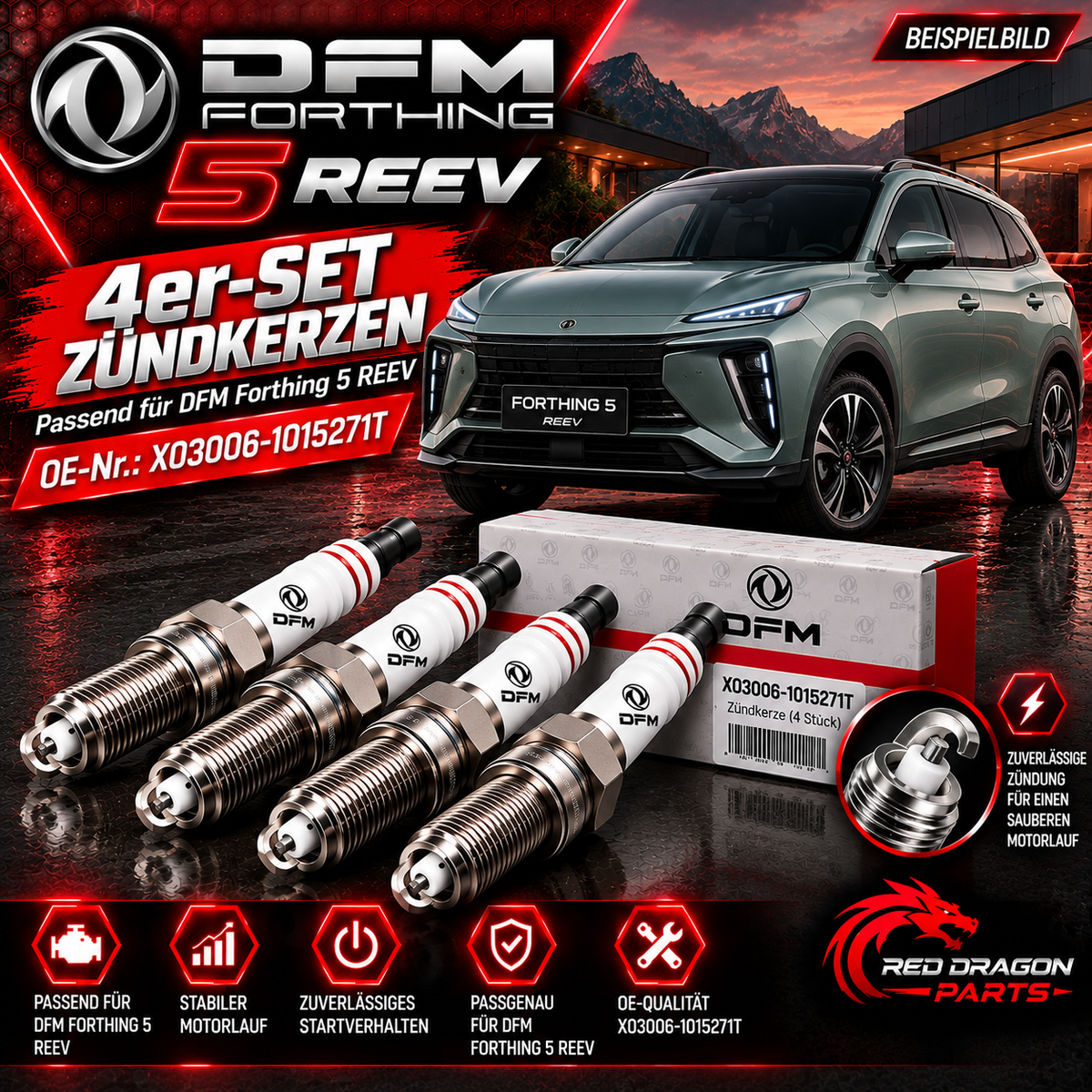 4er-Set Zündkerzen DFM Forthing 5 REEV | X03006-1015271T