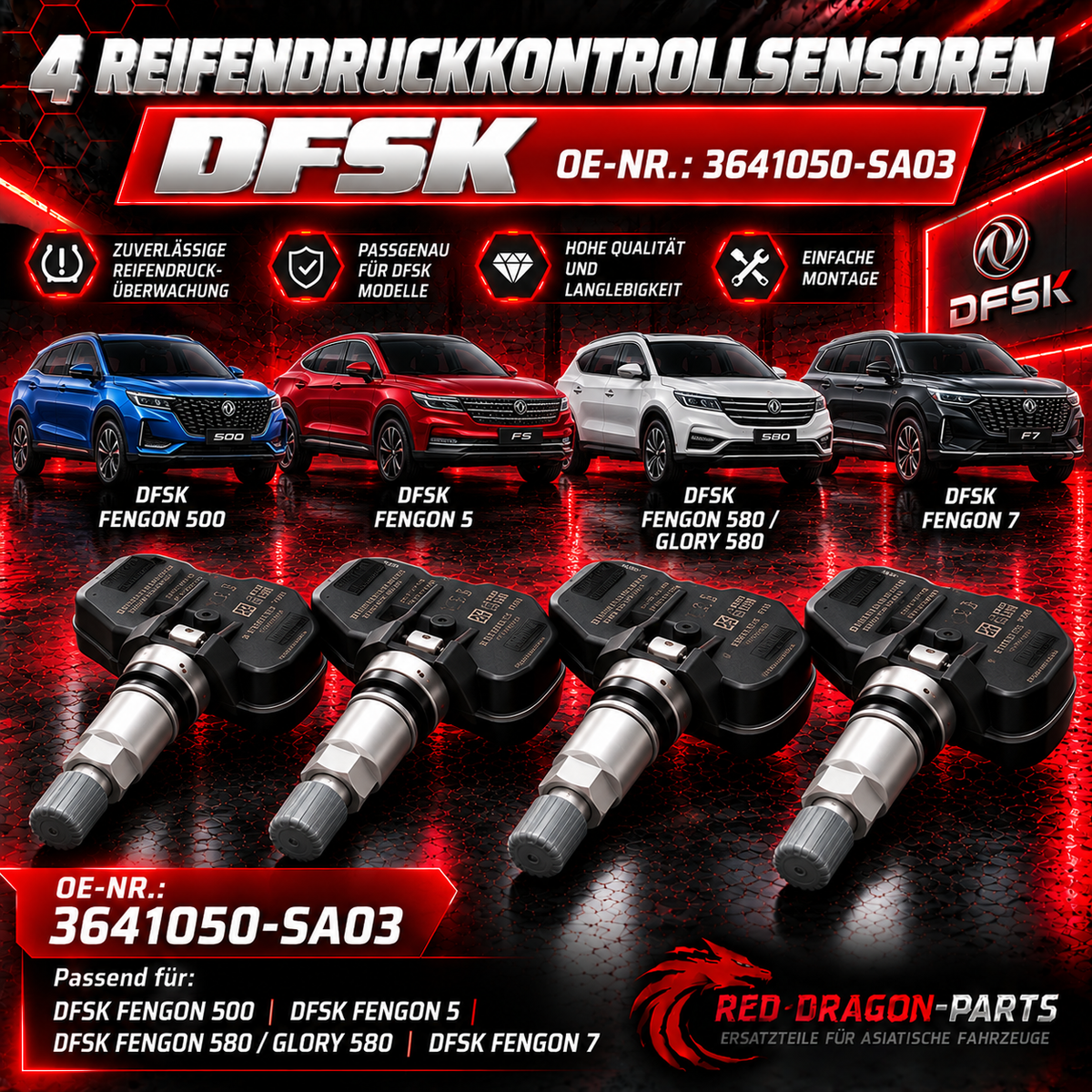 DFSK Fengon RDKS-Sensoren – 4 Stück – 3641050-SA03