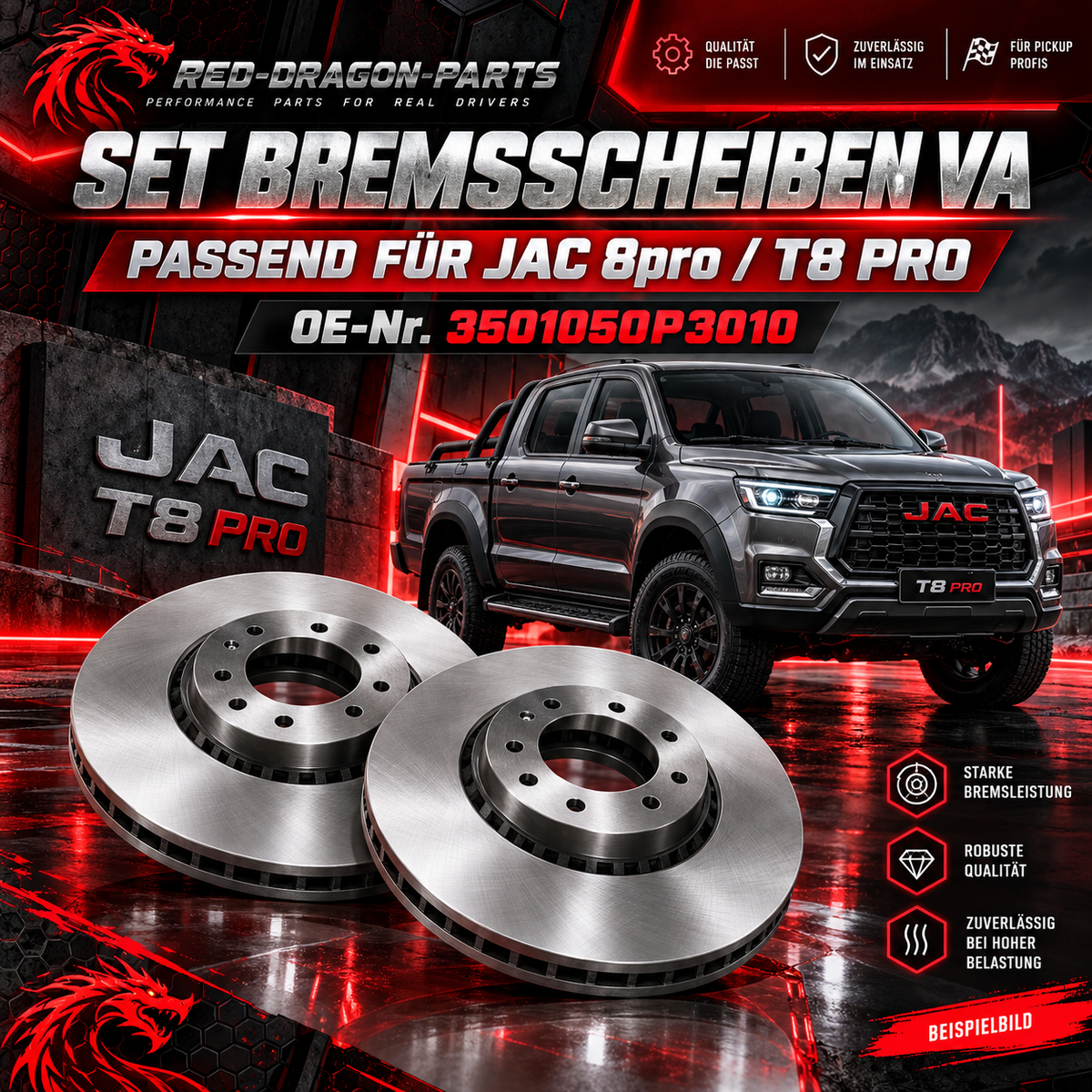 Set brake discs VA JAC 8pro