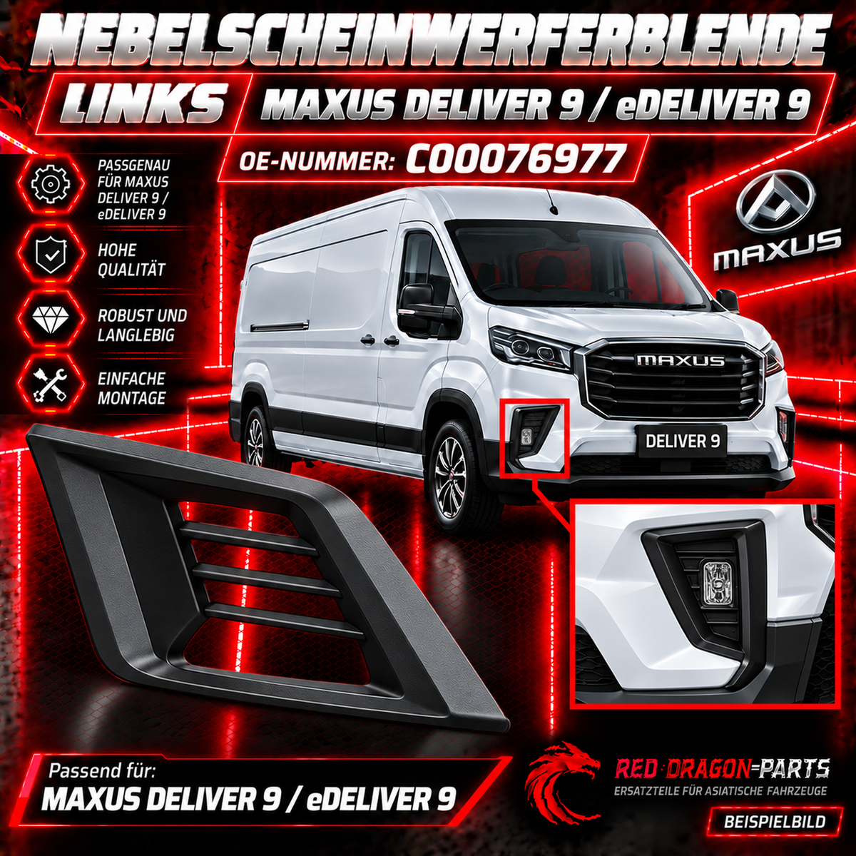 Nebelscheinwerferblende vorne links MAXUS Deliver 9 / eDeliver 9 – C00076977